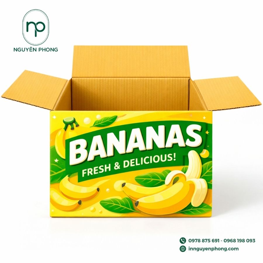 Mẫu thùng carton đựng chuối 